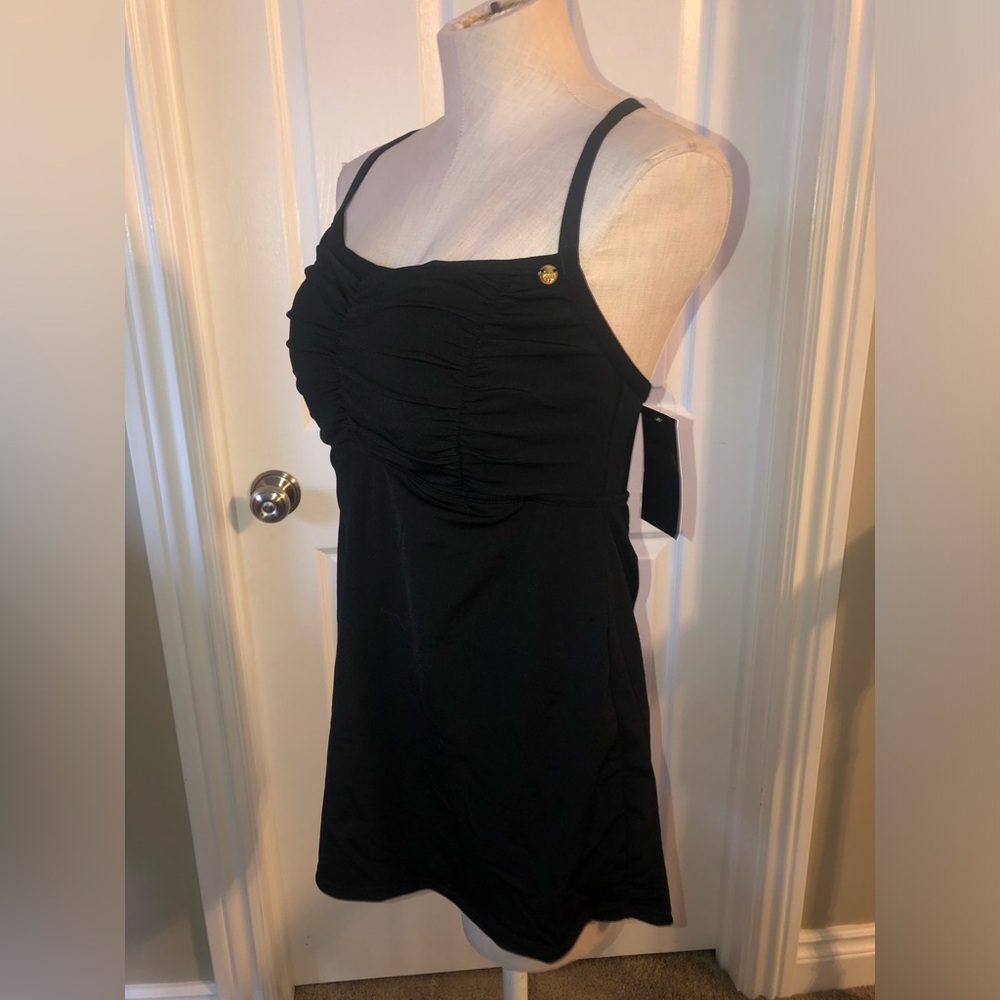 Roots Black Ruched Swimming suit - Picture 2 of 7